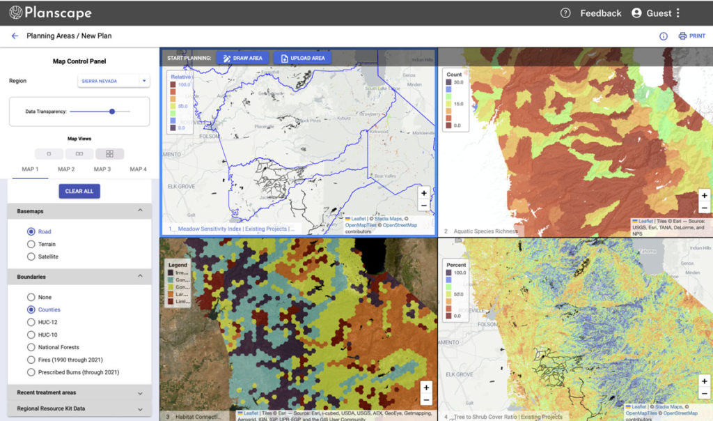 Planscape screen image