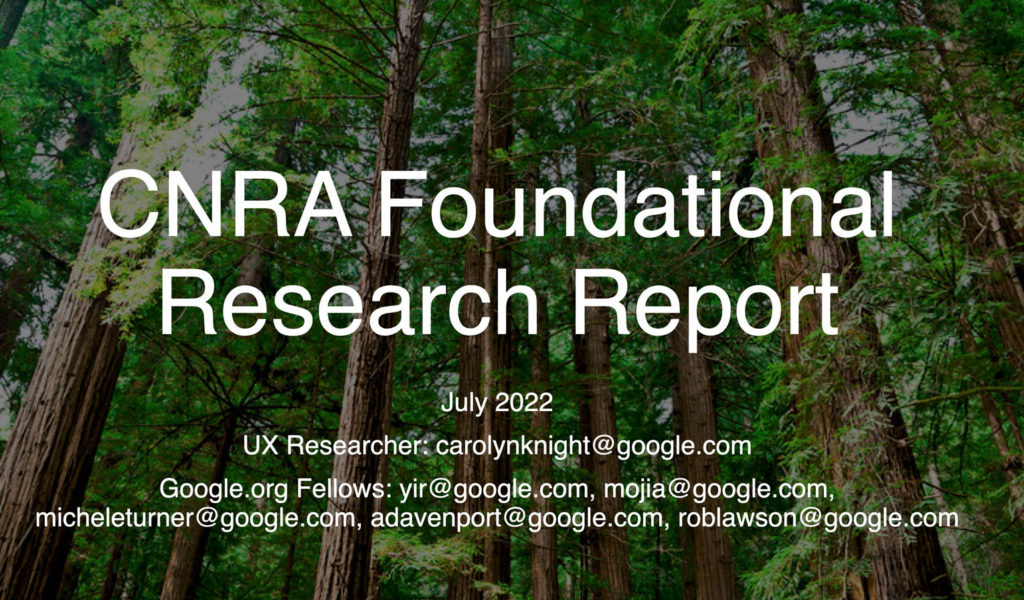 CNRA Foundational Research Report