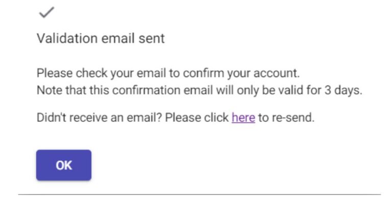 account confirmation